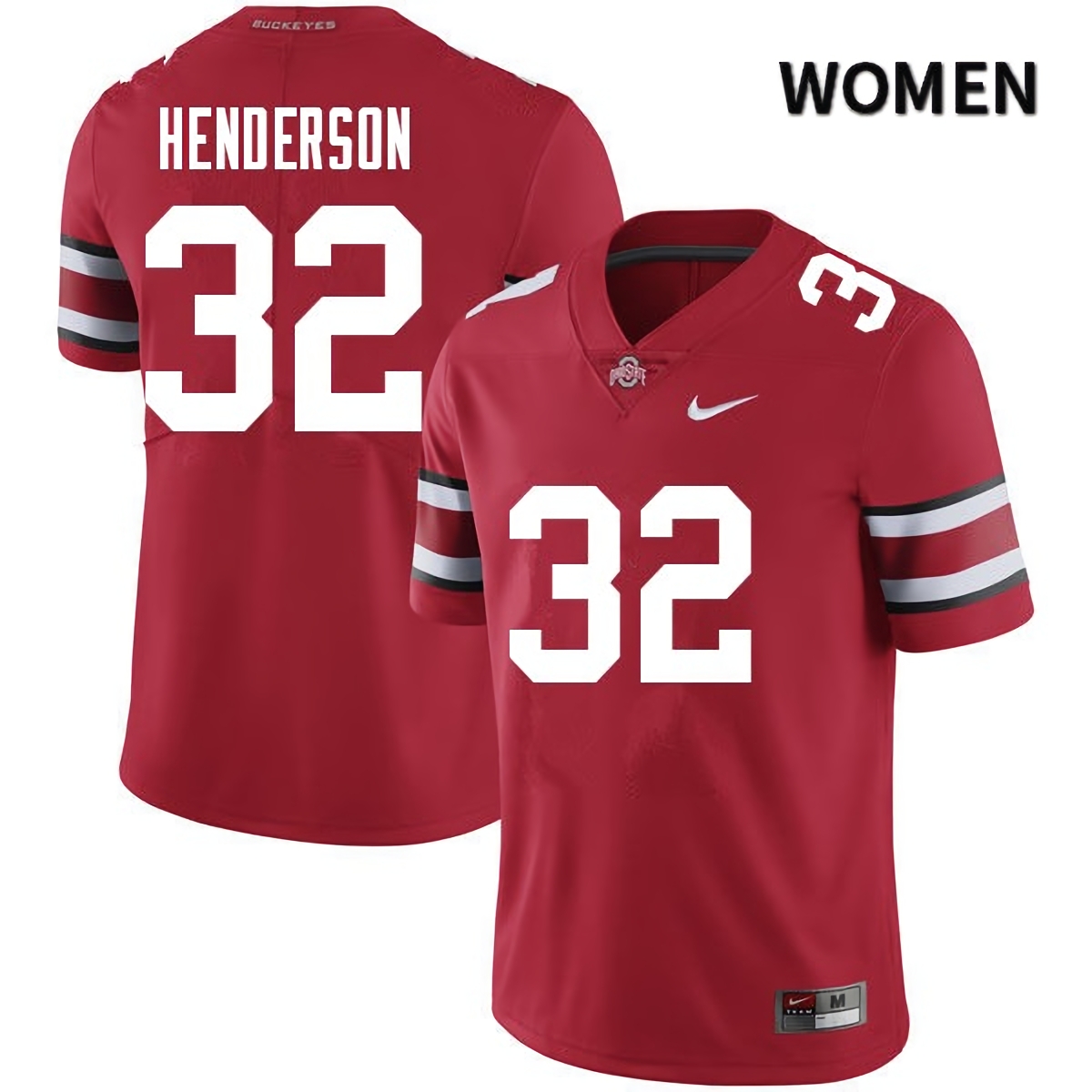 TreVeyon Henderson Ohio State Buckeyes Women's NCAA #32 Red College Stitched Football Jersey PQE4256XW
